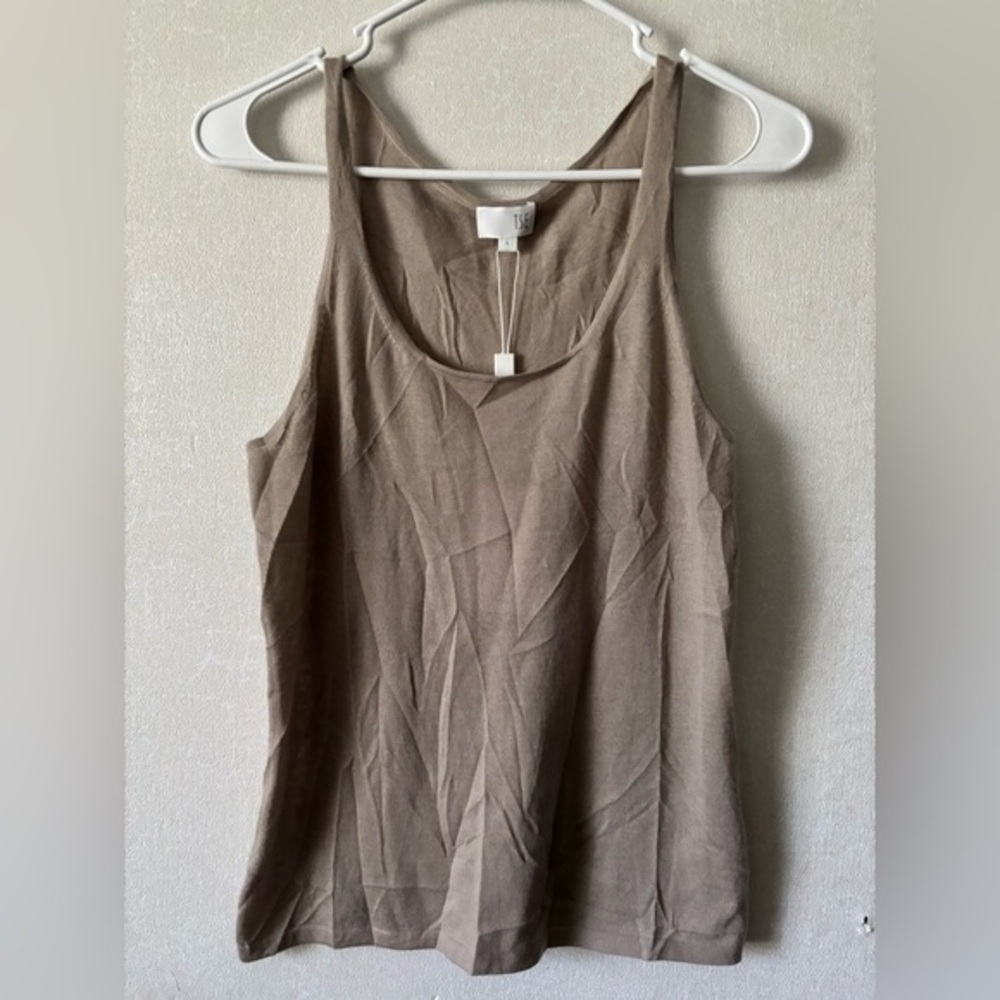 TSE | 100% Cashmere Gray Sand tank blouse | NWT | Lg